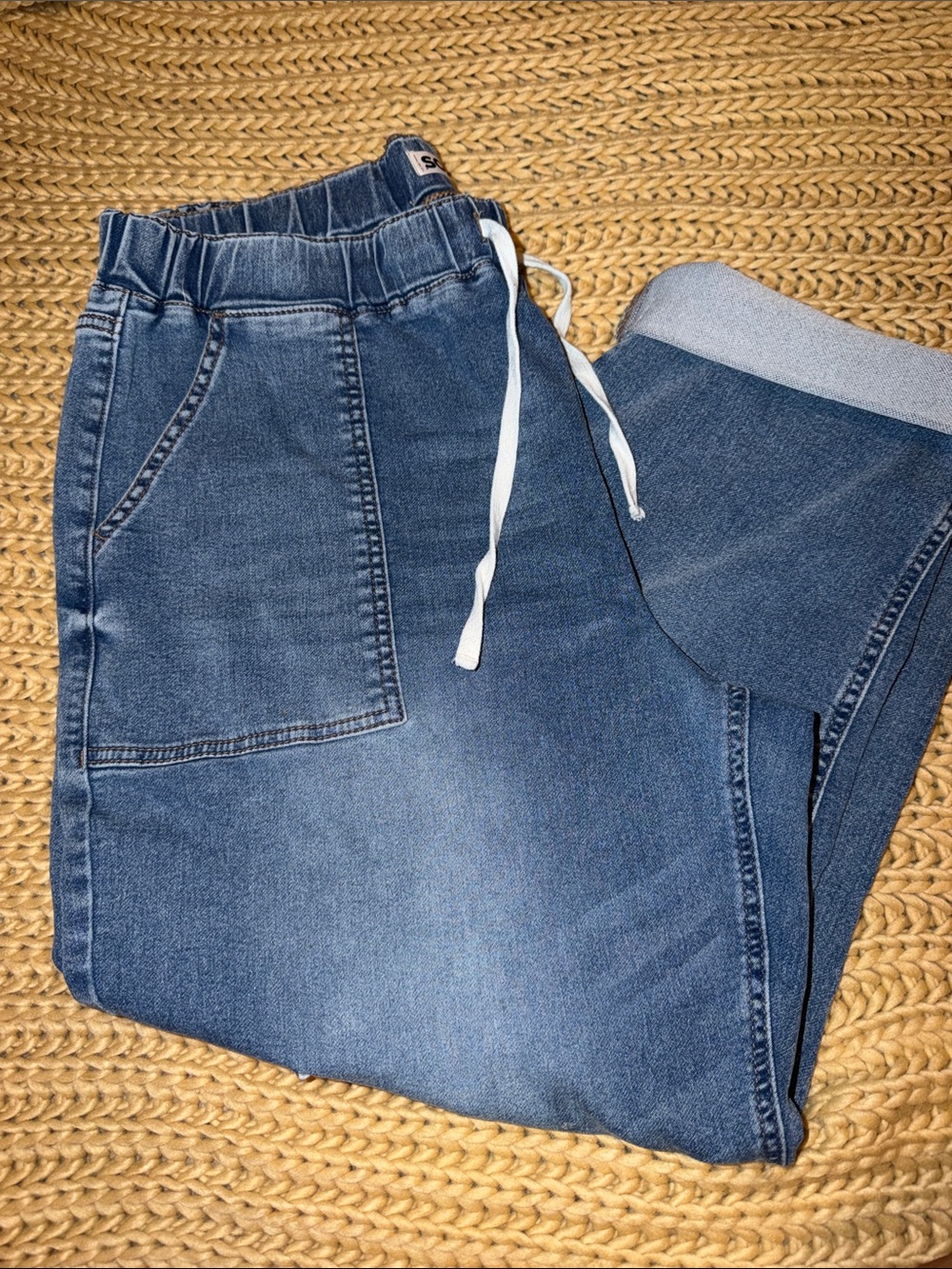 SO Light Blue Denim Pants with cargo pocket XL